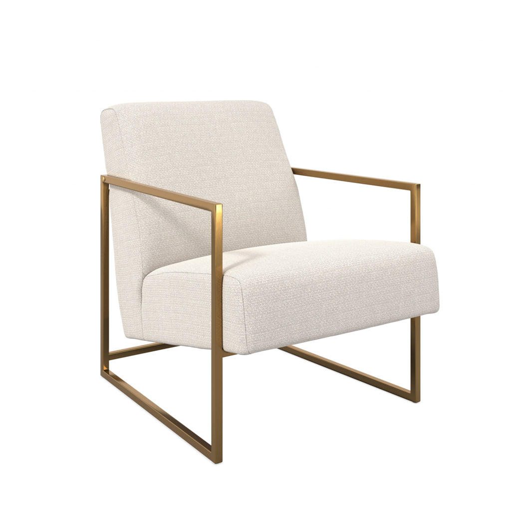Harry Christian Home Beige and Gold Accent Chair