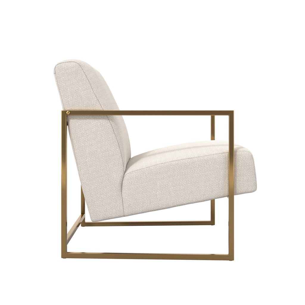 Harry Christian Home Beige and Gold Accent Chair
