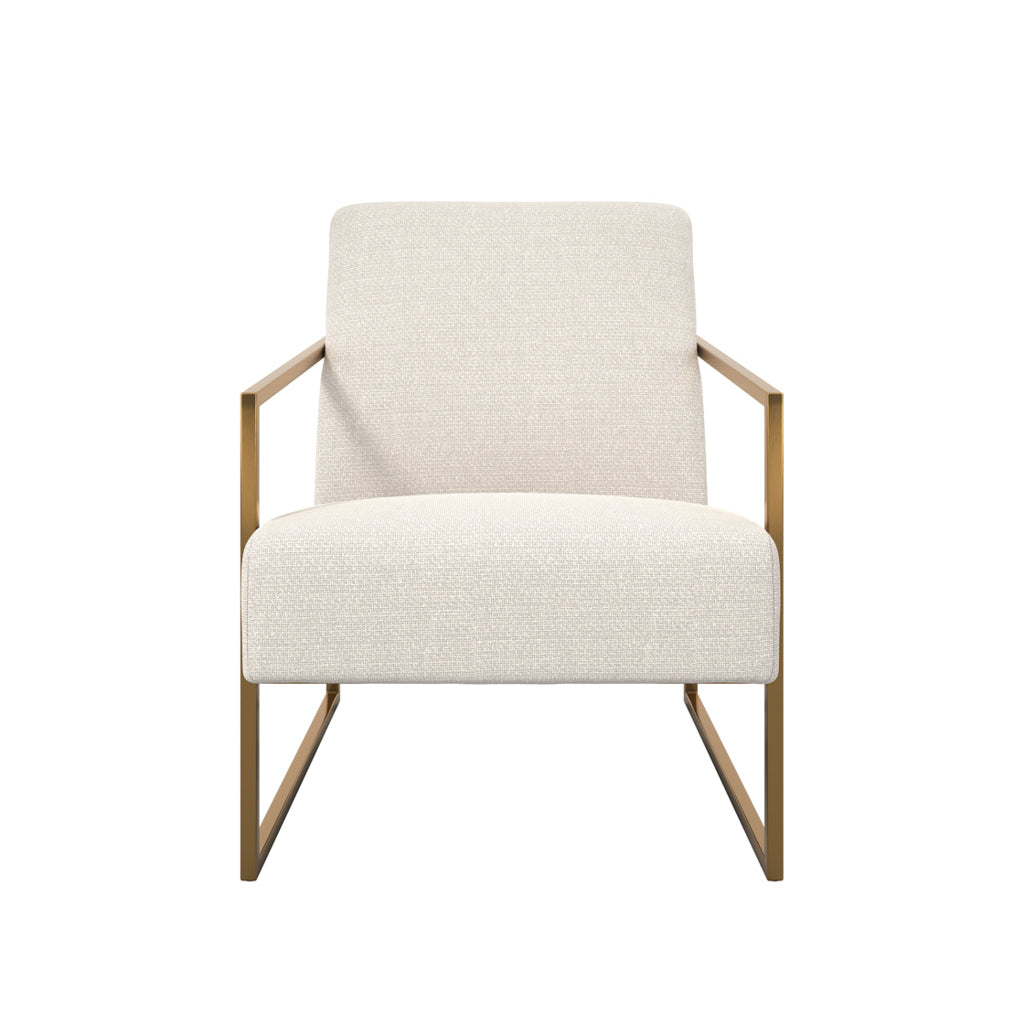 Harry Christian Home Beige and Gold Accent Chair