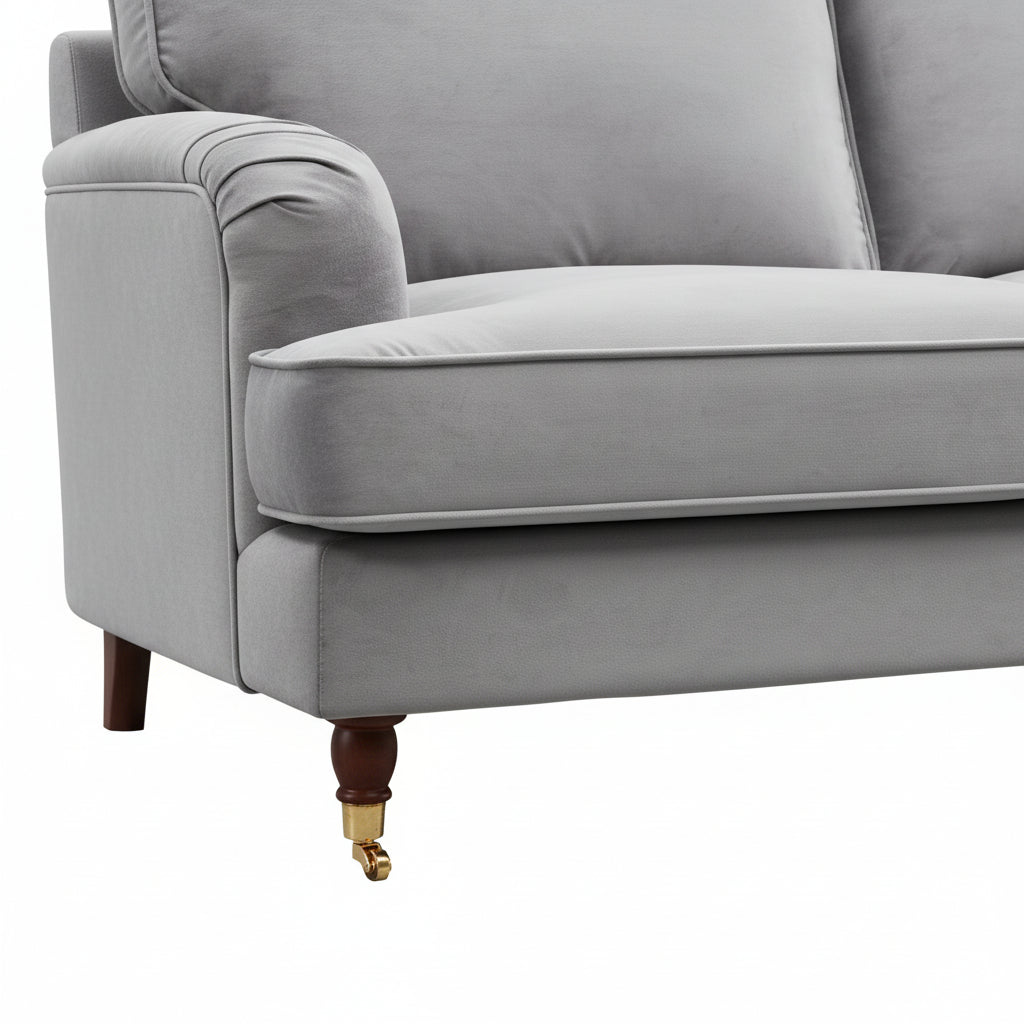 Olivia 2 Seater Sofa in Grey Velvet by Harry Christian Home