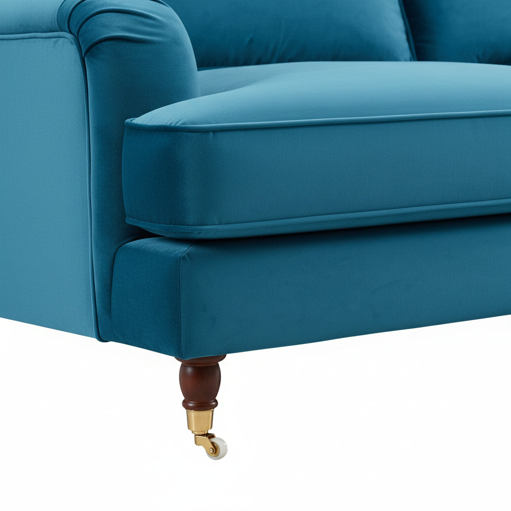 Olivia 2 Seater Sofa in Teal Velvet by Harry Christian Home
