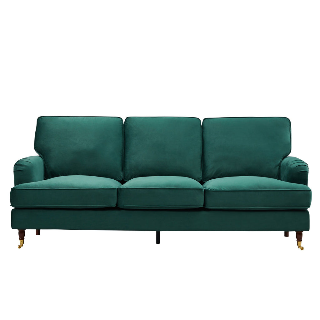 Olivia 3 Seater Sofa in Forest Green Velvet by Harry Christian Home