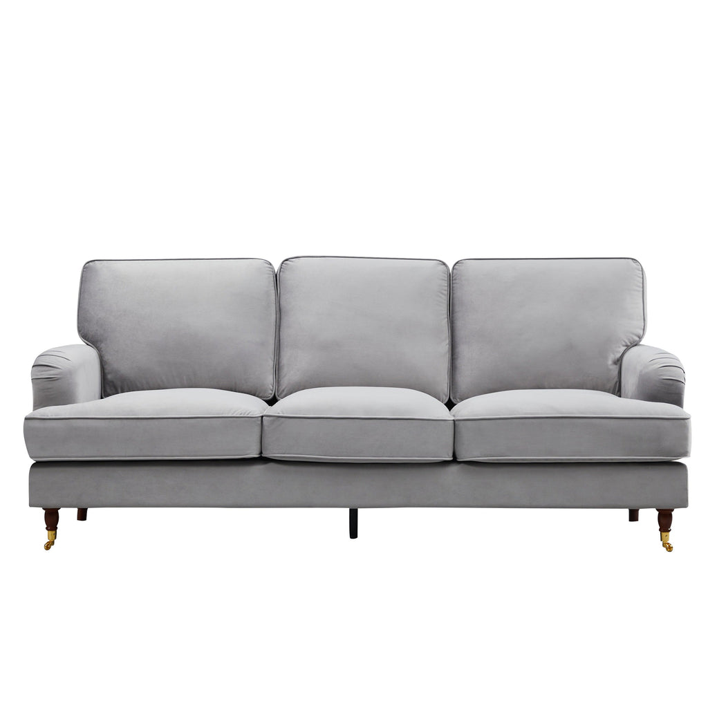Olivia 3 Seater Sofa in Grey Velvet by Harry Christian Home