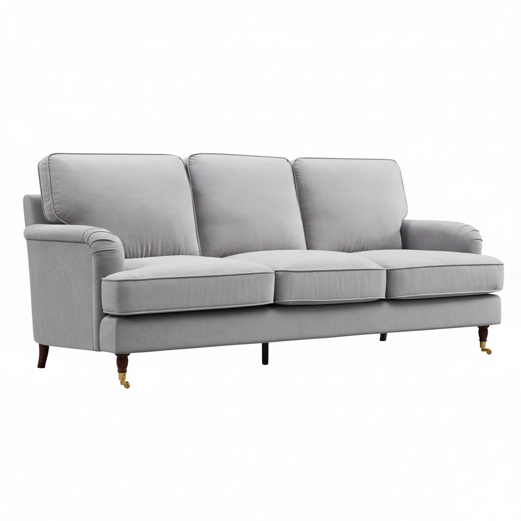 Olivia 3 Seater Sofa in Grey Velvet by Harry Christian Home