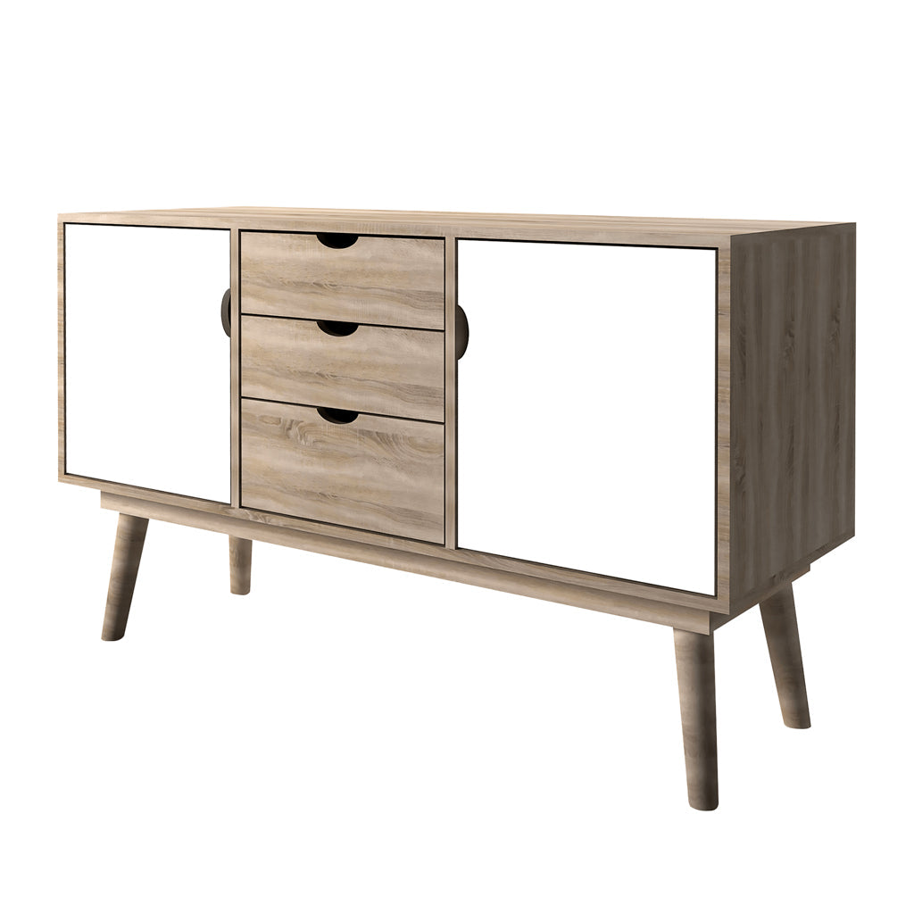 Harry Christian Home Light Oak & White Sideboard