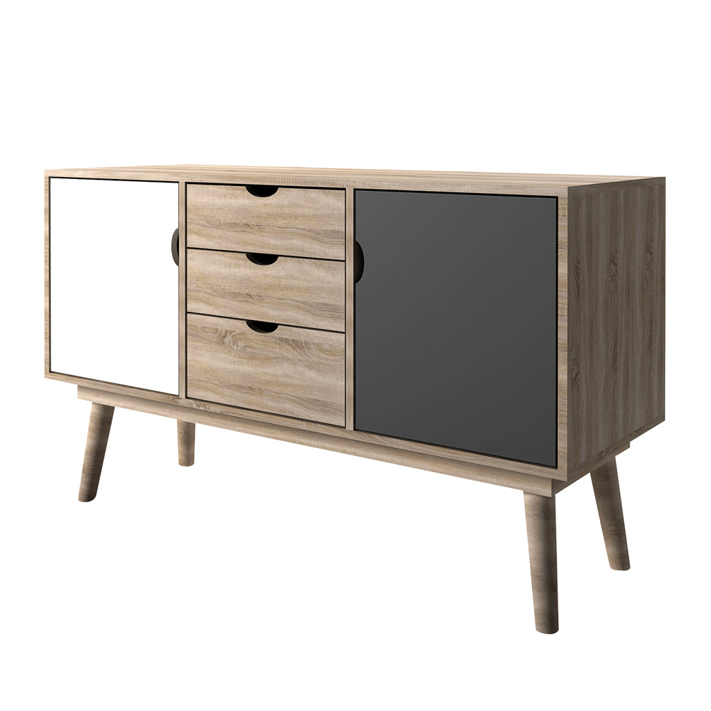 Harry Christian Home Light Oak & White & Grey Sideboard