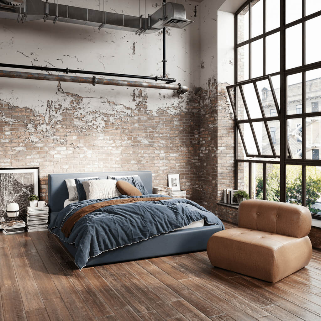 Harry Christian Home Soho Ink Blue Double Bed