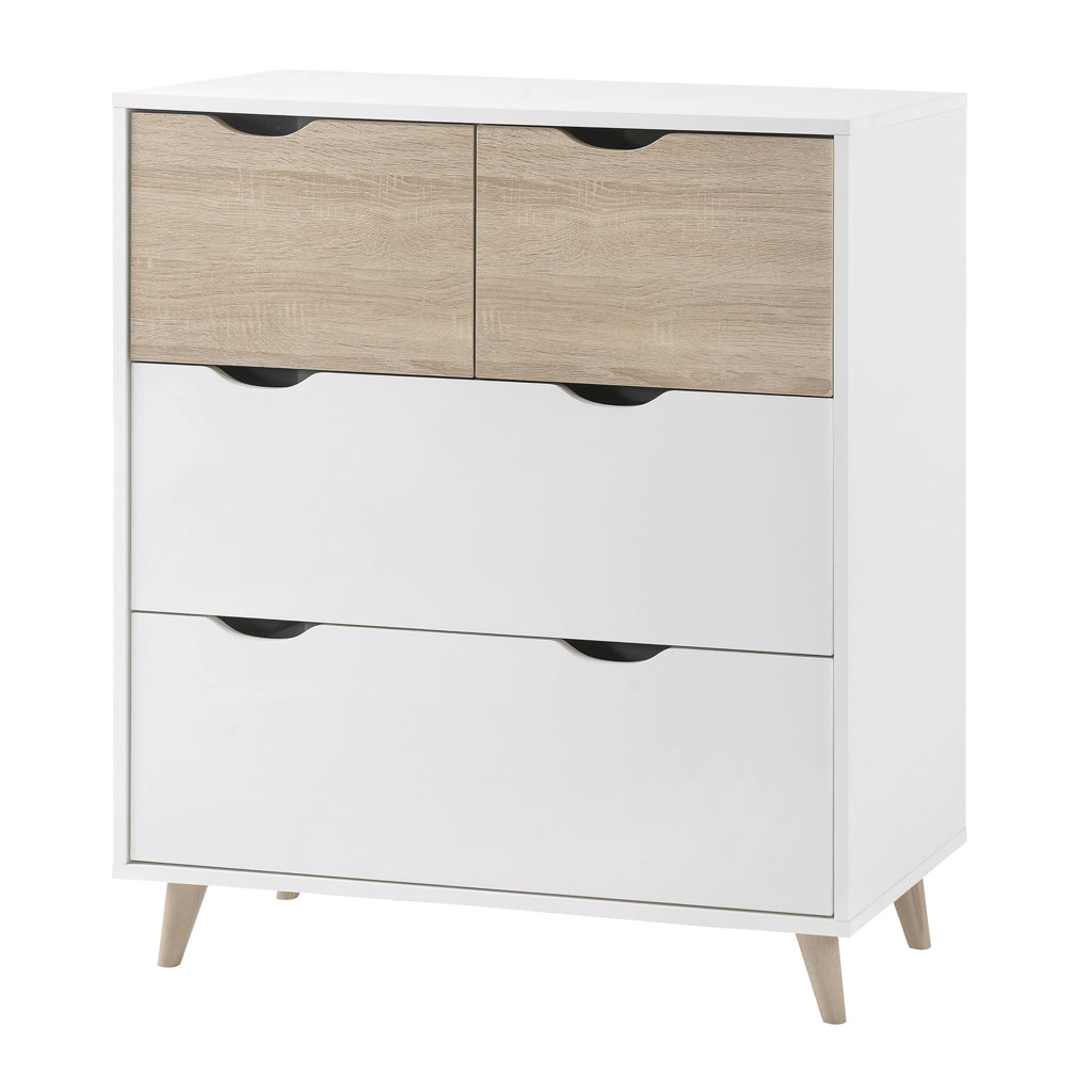 Harry Christian Home Modern Oak & White Chest Of Drawers