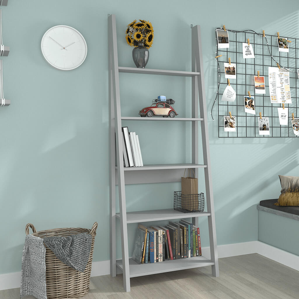 Harry Christian Home Essential Grey Ladder Bookcase