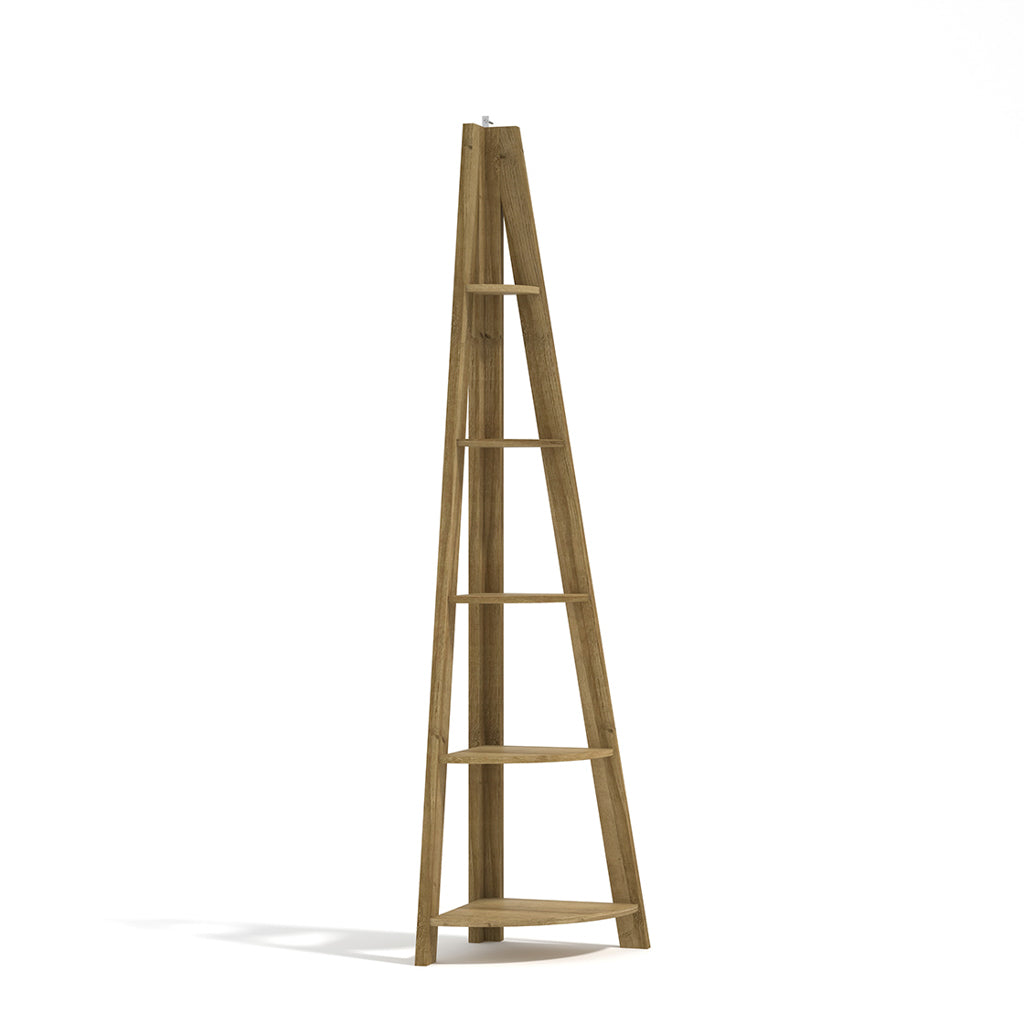 Harry Christian Home Essential Oak Corner Ladder Shelving