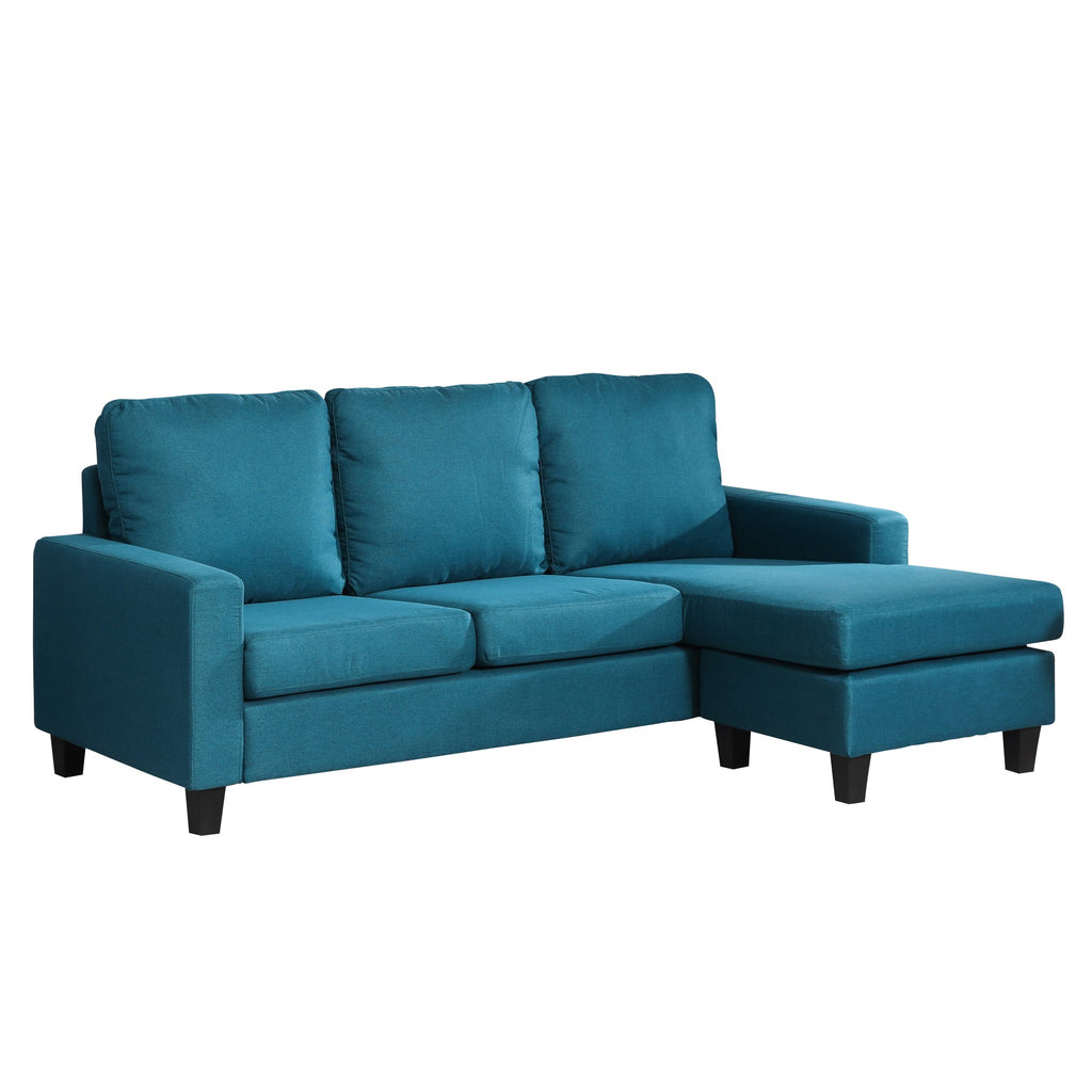 Teal Fabric Universal Corner Sofa