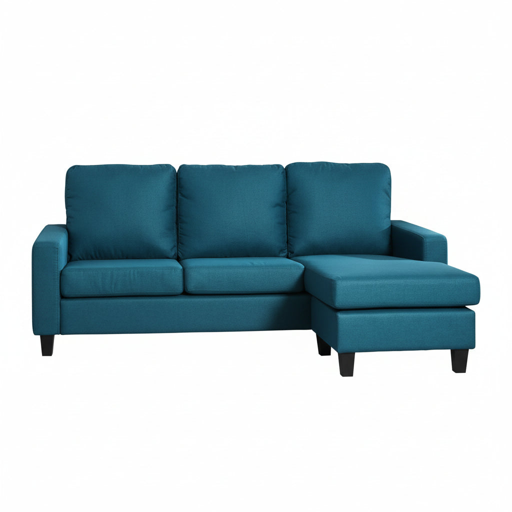 Teal Fabric Universal Corner Sofa