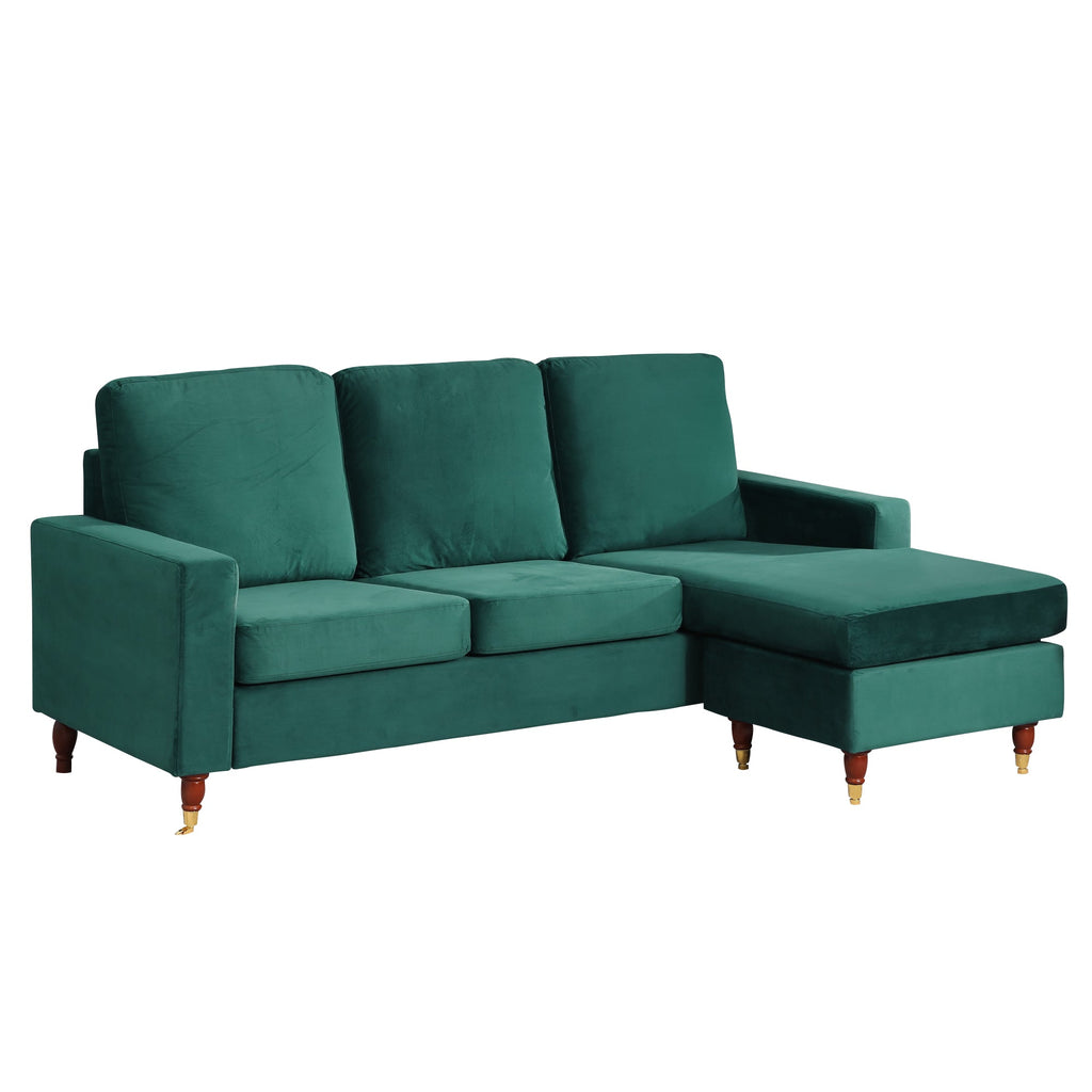 Green Velvet Universal Corner Sofa