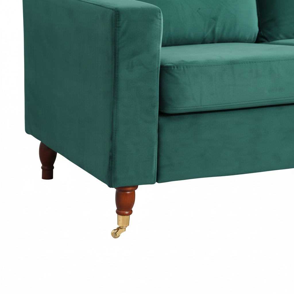 Green Velvet Universal Corner Sofa