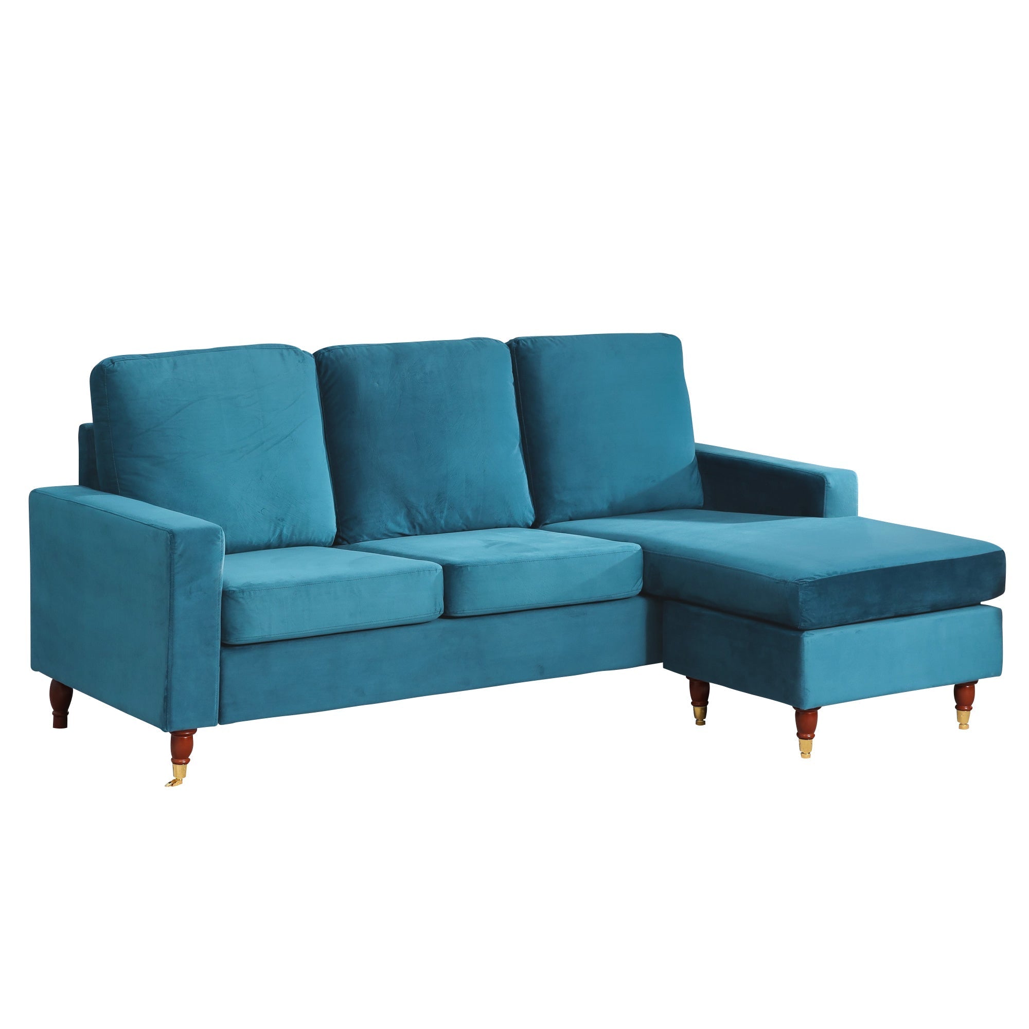 Teal Velvet Universal Corner Sofa