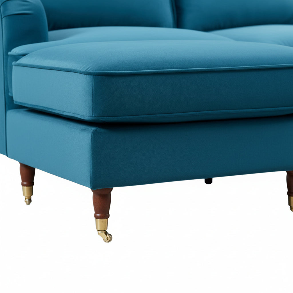 Olivia Teal Velvet U Shape Sofa by Harry Christian Home