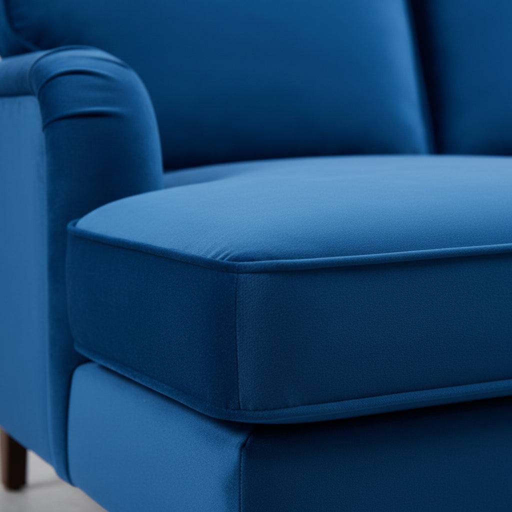 Olivia 3 Seater Sofa in Royal Blue Velvet by Harry Christian Home