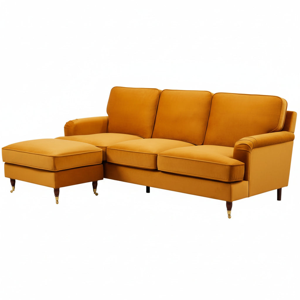 Olivia Burnt Orange Universal L Shape Corner Sofa by Harry Christian Home