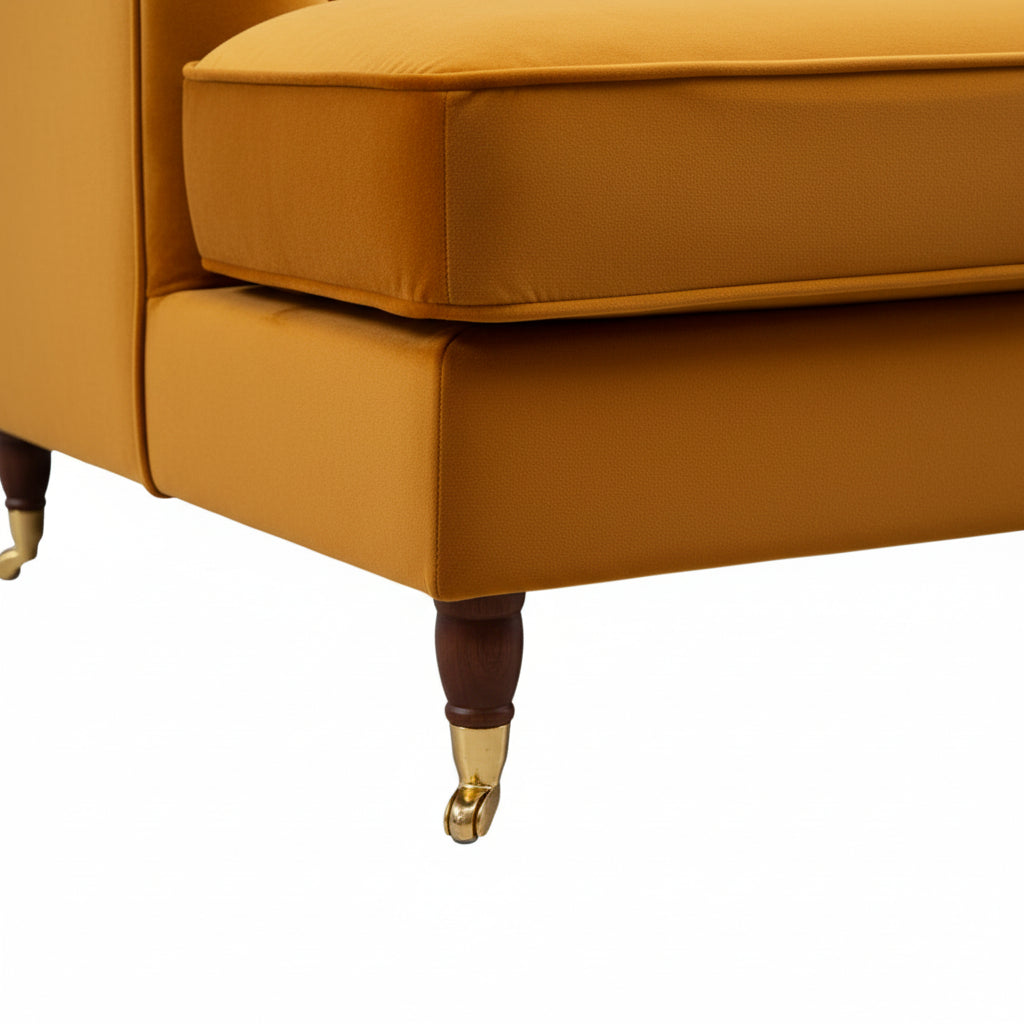 Olivia 3 Seater Sofa in Burnt Orange Velvet by Harry Christian Home