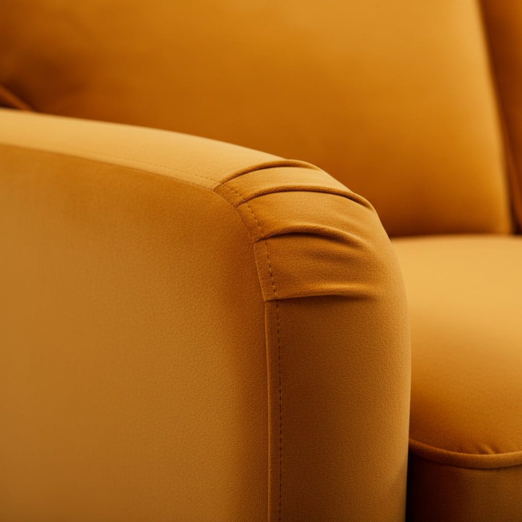 Olivia Burnt Orange Velvet U Shape Sofa by Harry Christian Home