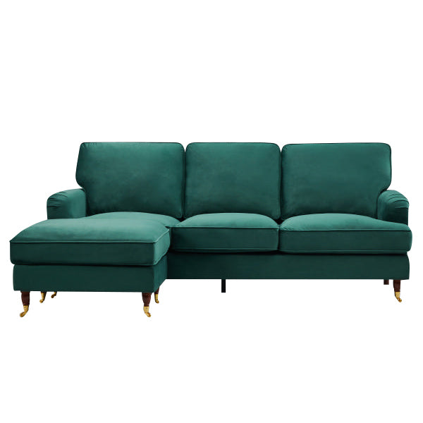 Olivia Forest Green Universal L Shape Corner Sofa by Harry Christian Home