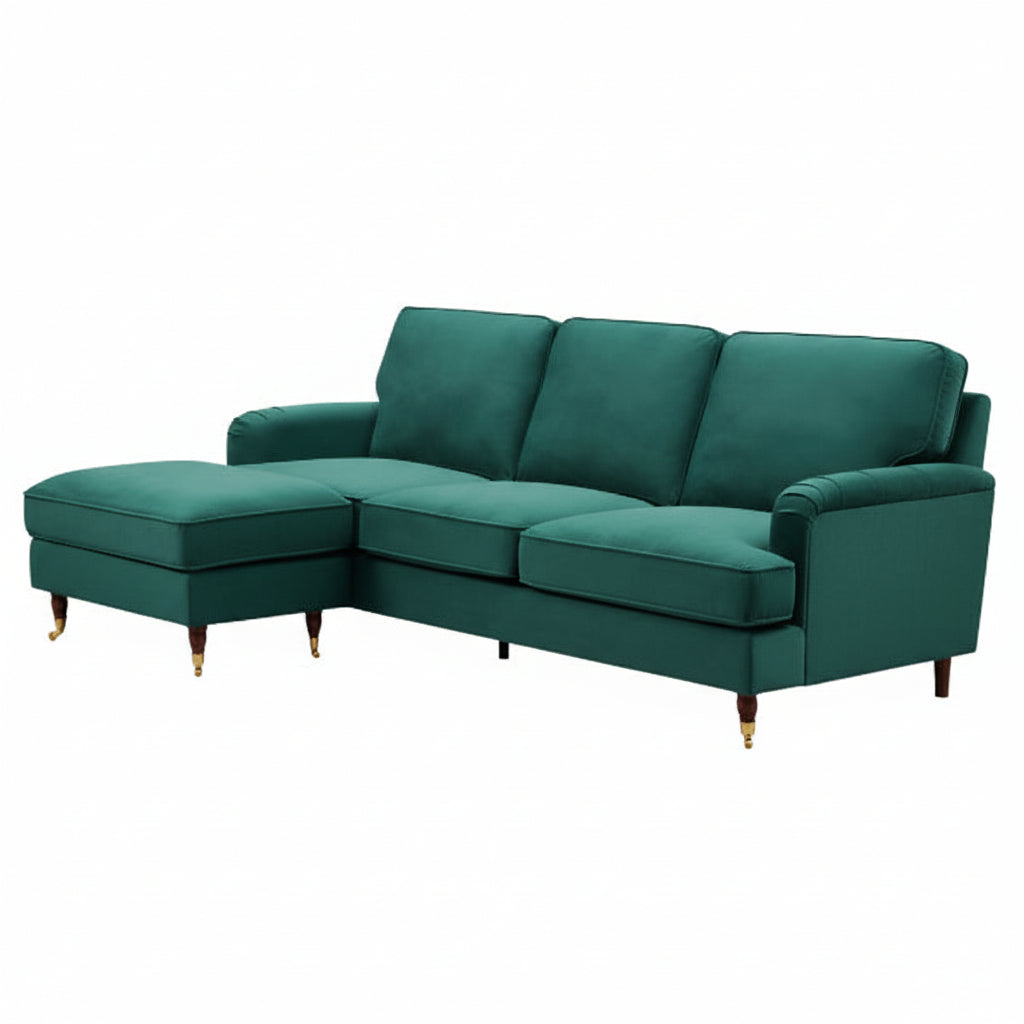 Olivia Forest Green Universal L Shape Corner Sofa by Harry Christian Home