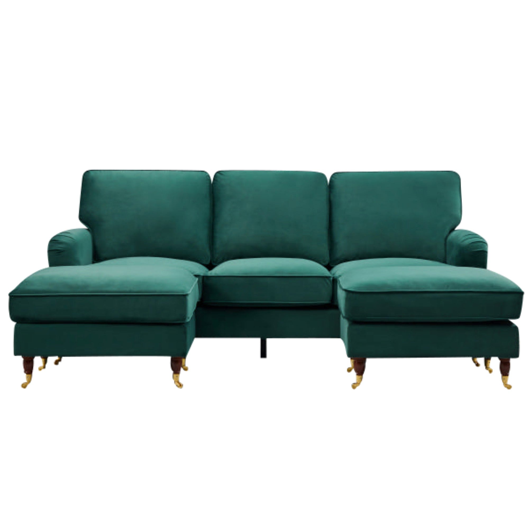 Olivia Forest Green Velvet U Shape Sofa by Harry Christian Home