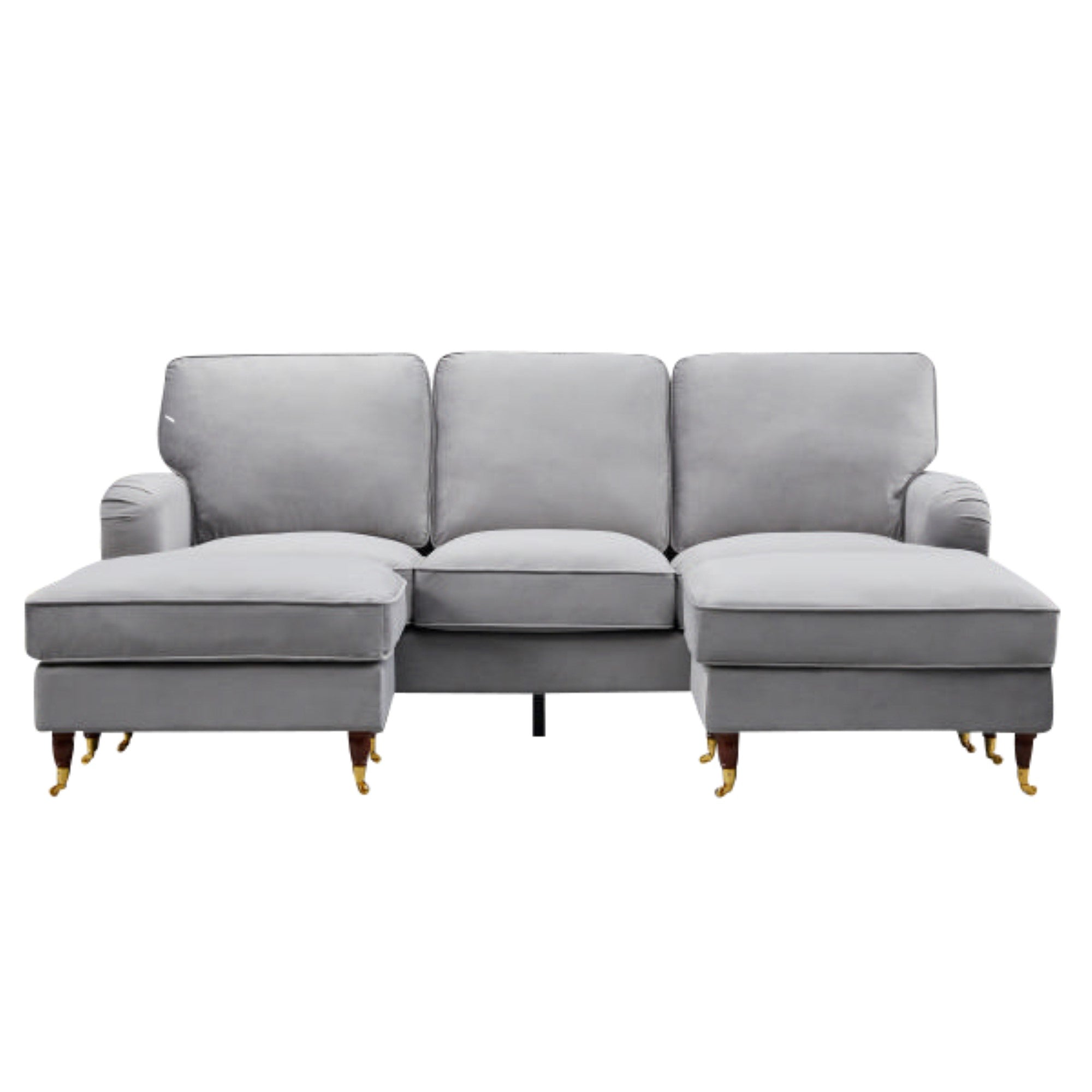 Olivia Grey Velvet U Shape Sofa by Harry Christian Home