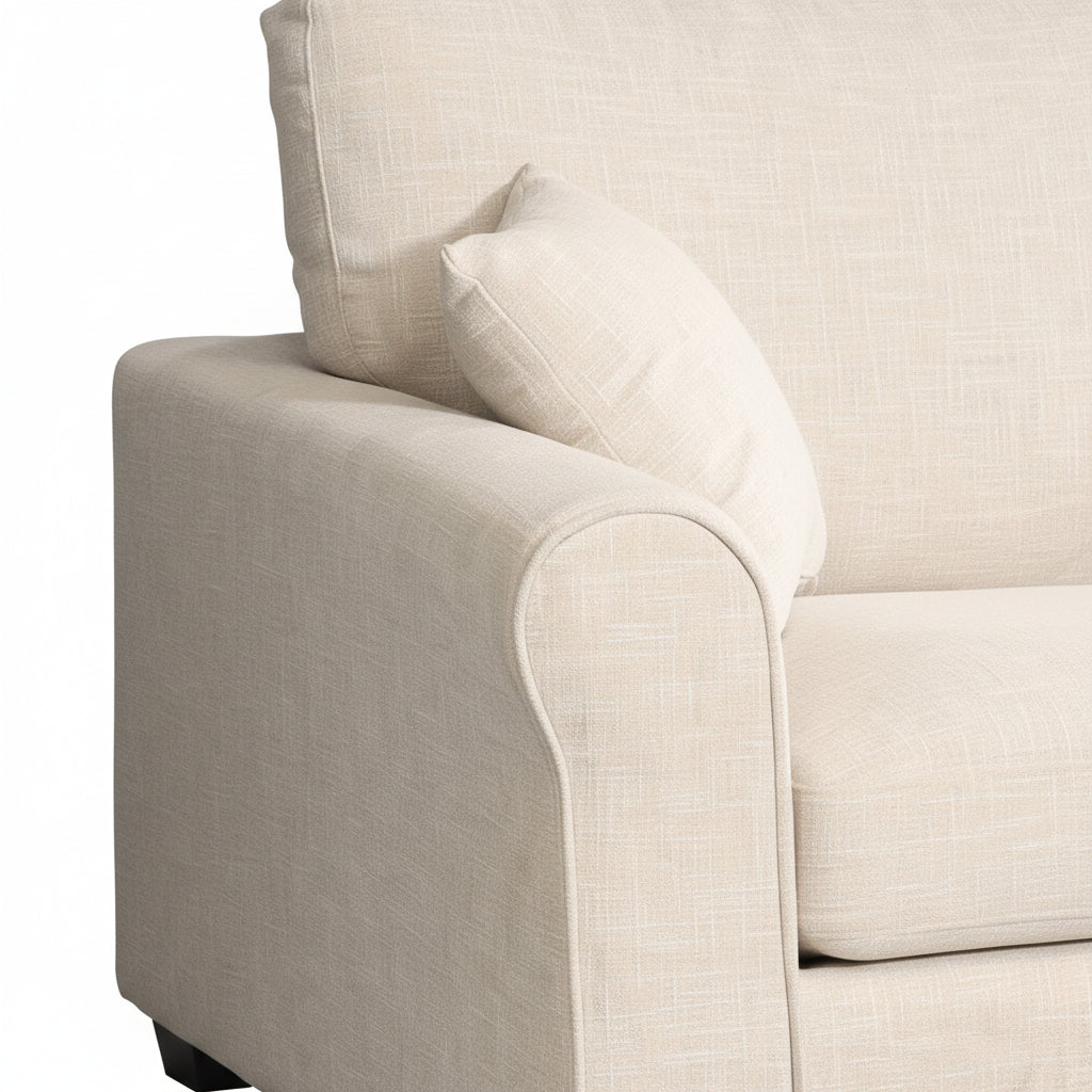 Beige Fabric 2 Seater Sofabed