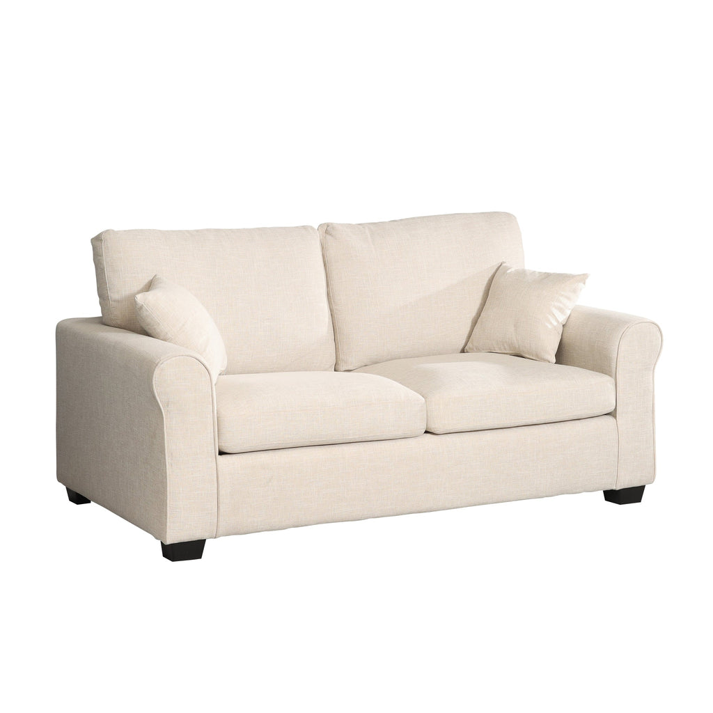 Beige Fabric 2 Seater Sofabed
