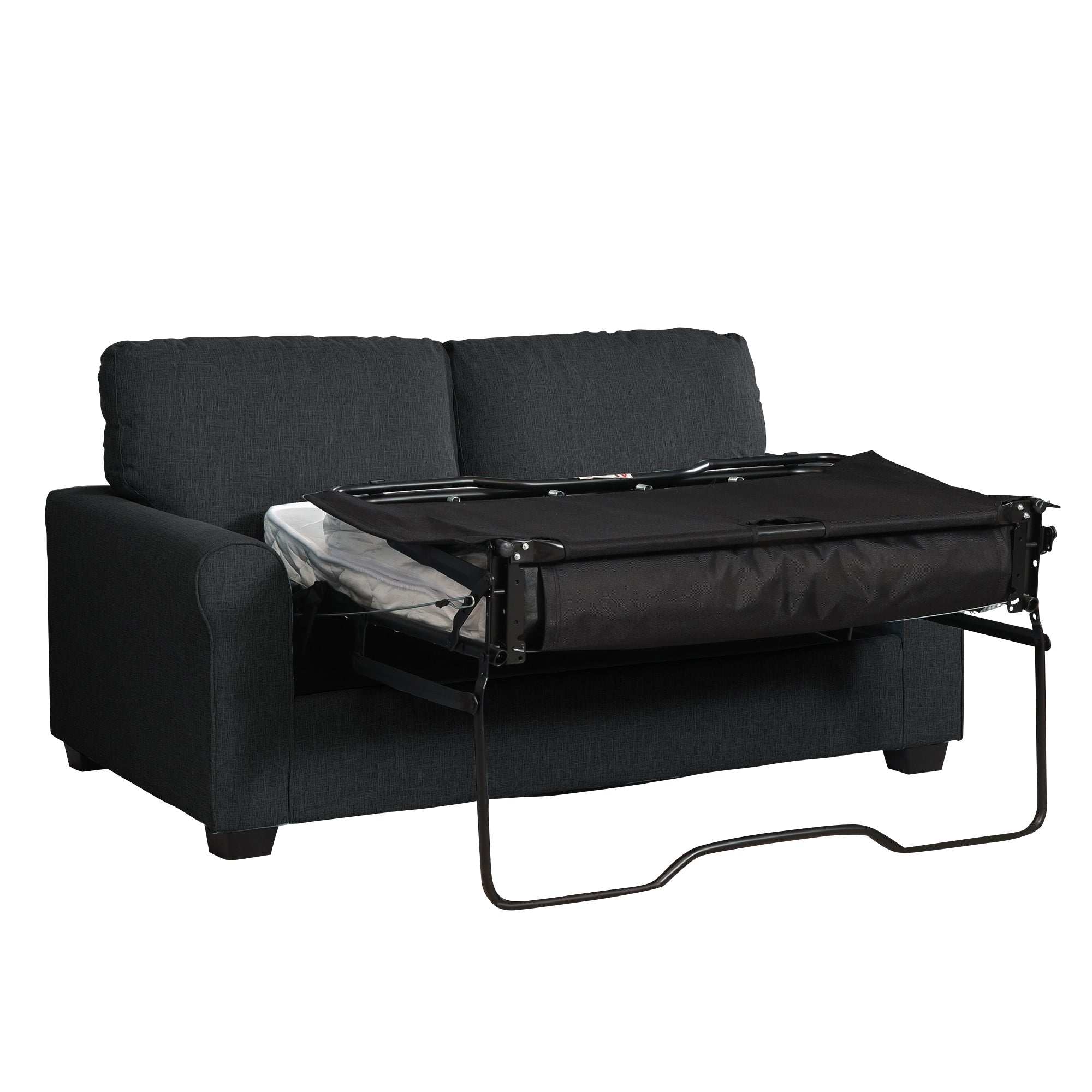 Black Fabric 2 Seater Sofabed