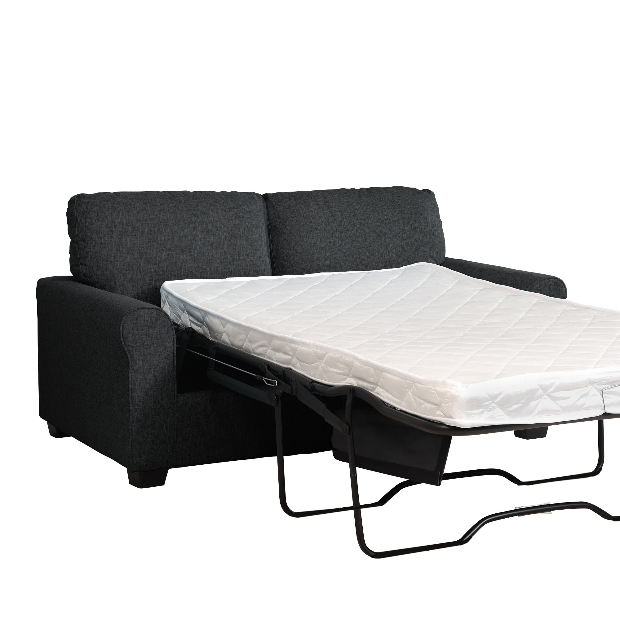 Black Fabric 2 Seater Sofabed