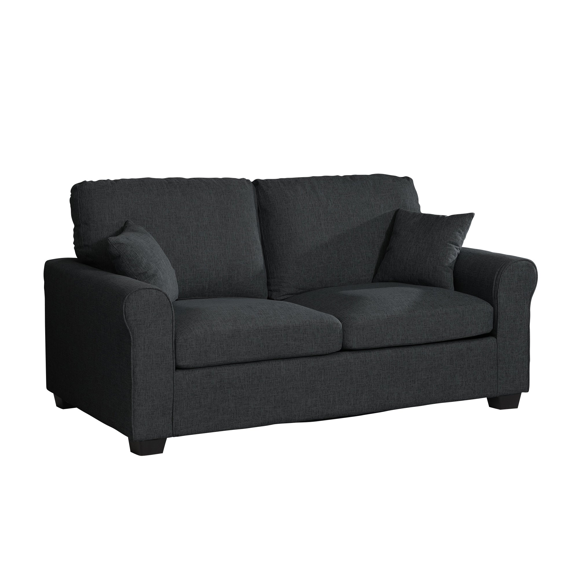 Black Fabric 2 Seater Sofabed
