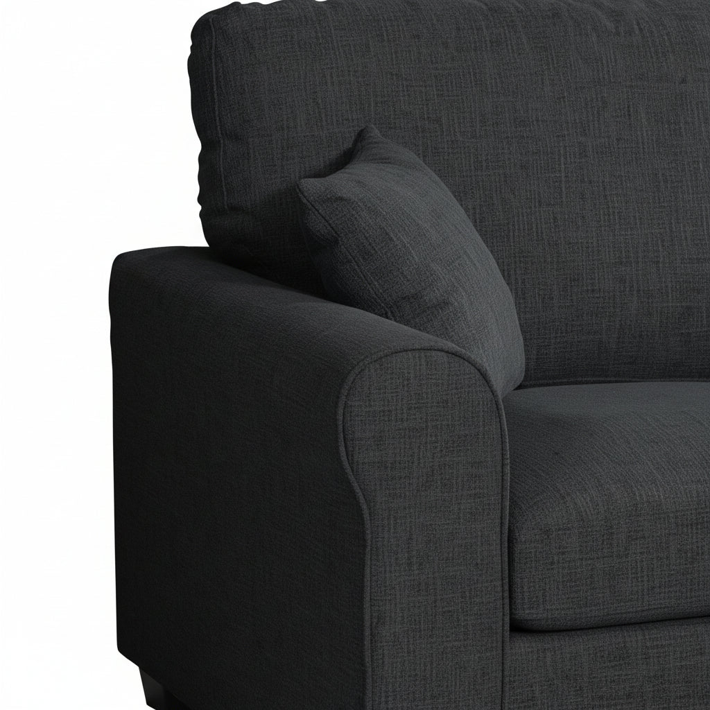 Black Fabric 2 Seater Sofabed