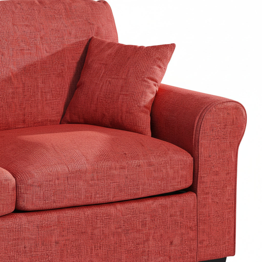 Red Fabric 2 Seater Sofabed